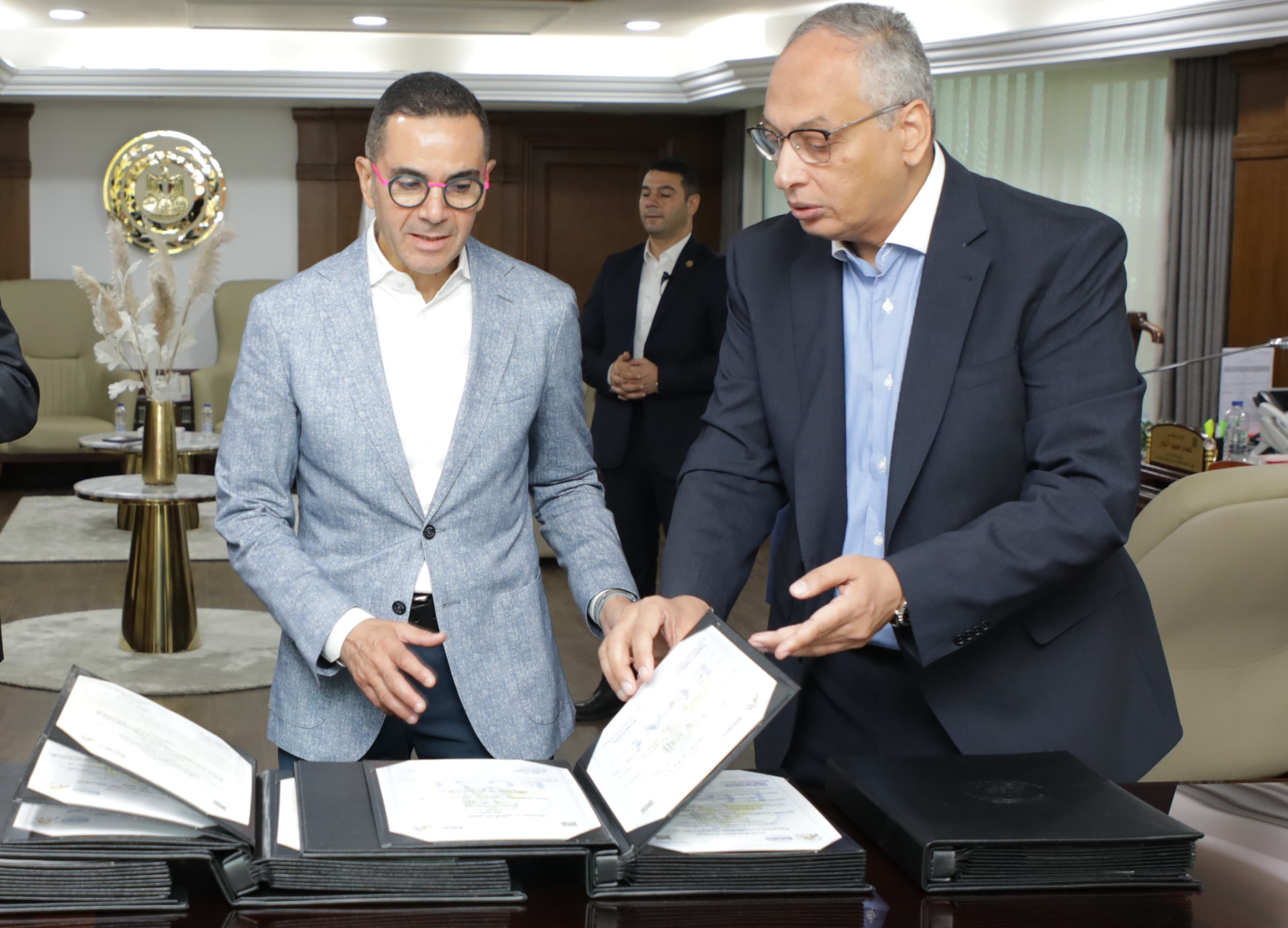 وزير الاستثمار والتجارة الخارجية م. حسن الخطيب يفتتح احدث معمل للاختبارات الضوئية بالهيئة العامة للرقابة على الصادرات والواردات