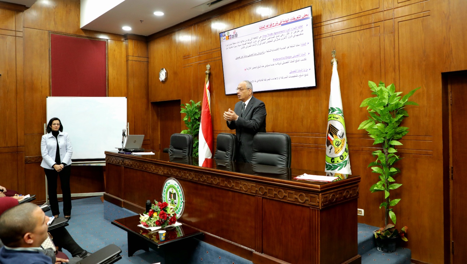 م عصام النجار  يلتقى بالمصدرين فى  دورة قواعد المنشا الملحقة باتفاقيات التجارة الحرة المطبقة مع دول الارو متوسطية