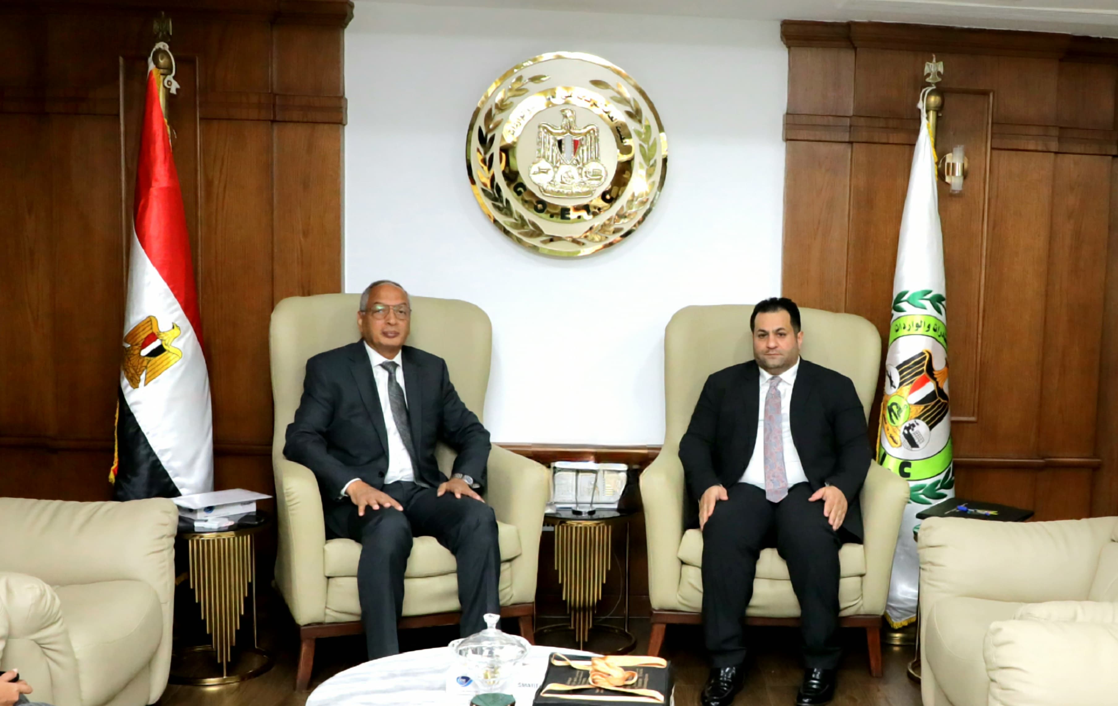 م. عصام النجار يستقبل الملحق التجارى العراقى لبحث سبل التعاون الثنائى ودعم  التبادل التجارى بين مصر والعراق.