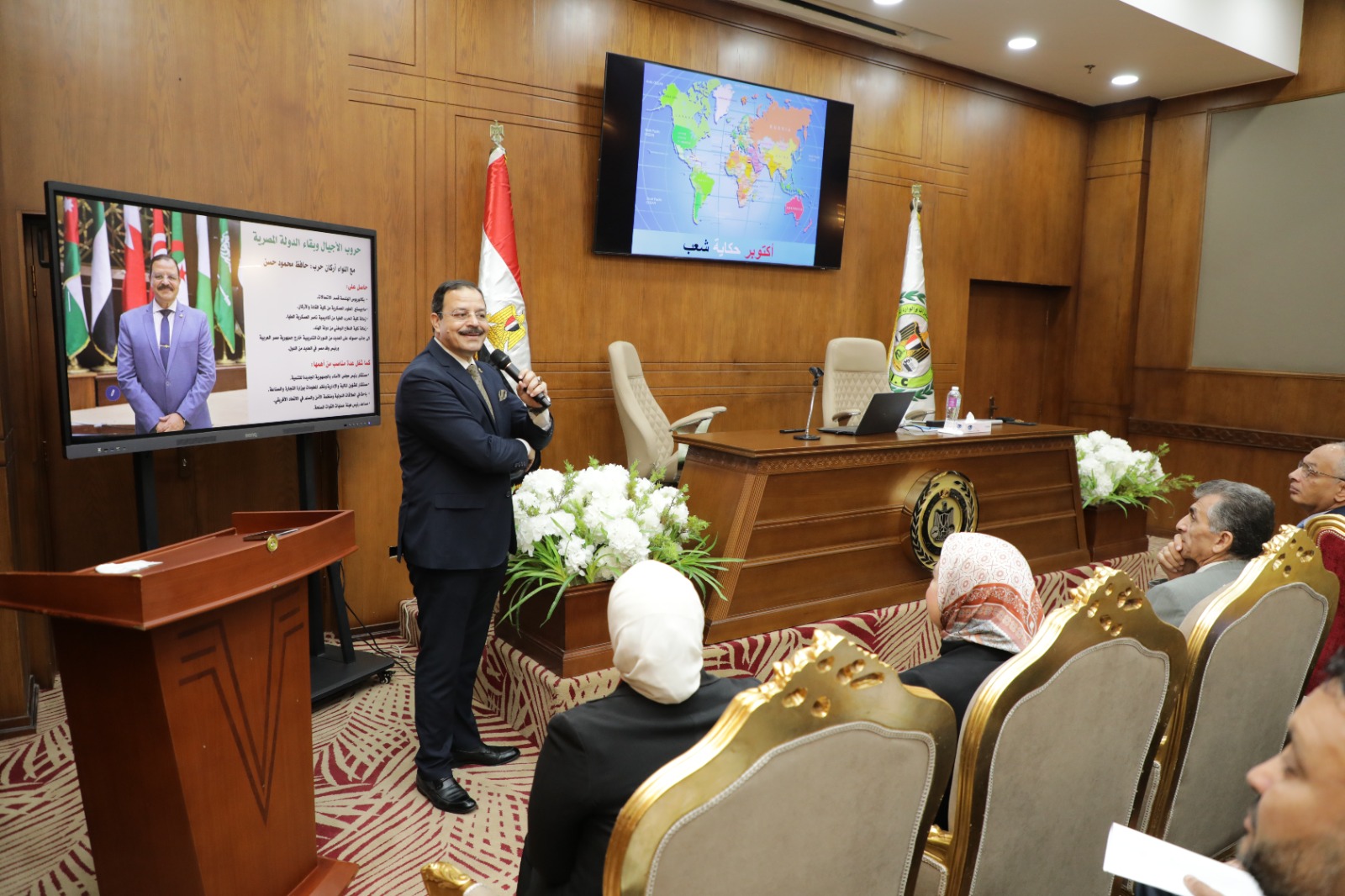 ندوة تثقيفية بمناسبة مرور 52 عاما على ذكرى انتصارات حرب اكتوبر المجيدة