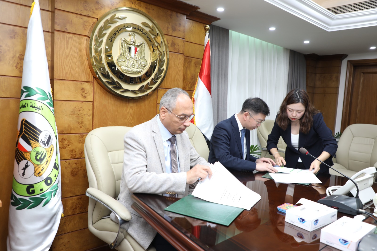 م. عصام النجار يوقع بروتوكول تعاون بين الهيئة العامة للرقابة على الصادرات والواردات و شركة CVC الصينية في مجالات الفحص والتحليل للسلع الصناعية .