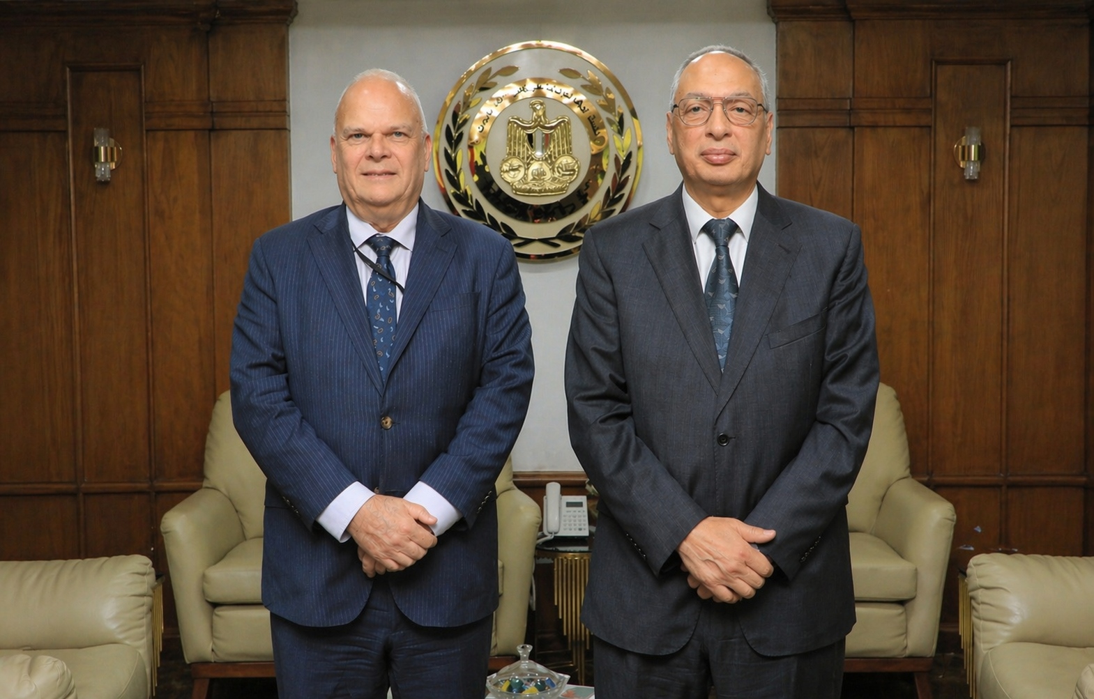 مهندس عصام النجار رئيس مجلس ادارة الهيئة العامة للرقابة على الصادرات والواردات يستقبل سفيرمملكة السويد بالقاهرة لبحث تعزيز التعاون في مجالات الفحص والرقابة وتيسير التجارة.